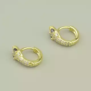 Сережки змія кільця (конго) Фіаніт Xuping (позолота 18к лимонна)