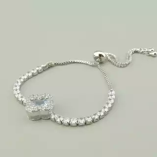 Браслет регульований Saiya Фіаніт 17 см. (родій)