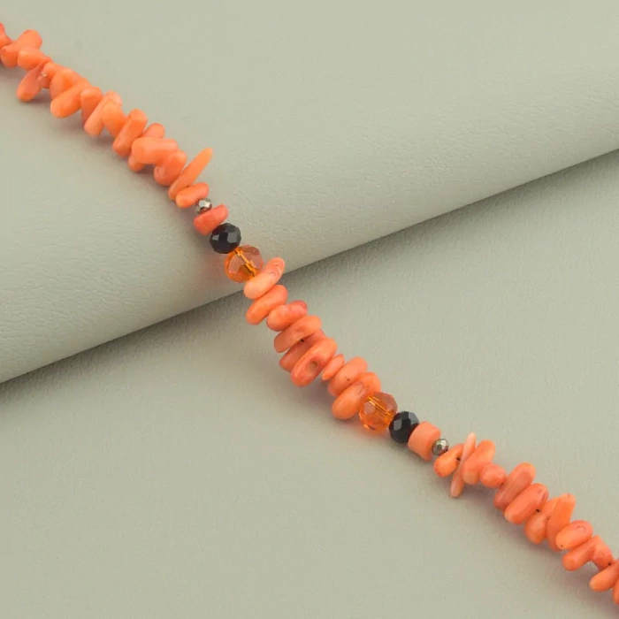 🏷️️ Підвіска на магнітній застібці Корал, Чеський кришталь 39 см. ss_97714