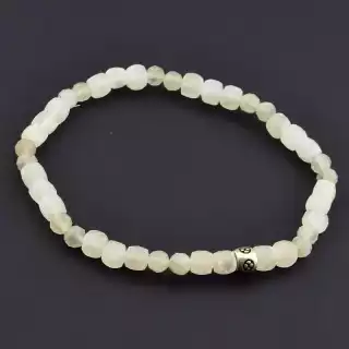 Браслет на резинці Місячний камінь, Лабрадор 17 см срібло (925)