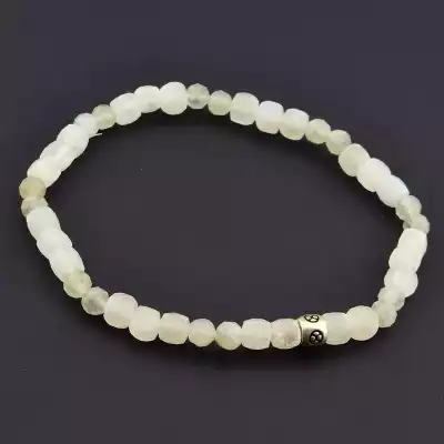 Браслет на резинці Місячний камінь, Лабрадор 17 см срібло (925)