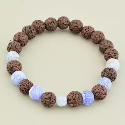 Браслет на резинці Лава, Агат 17 см