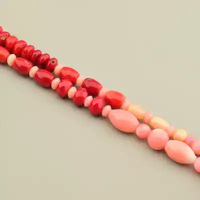 Намистини Корал 44 см 6.5 мм. (без застібки)
