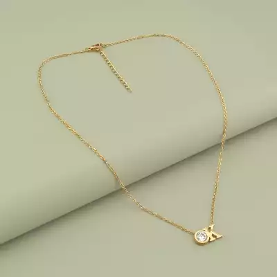 Підвіска Stainless Steel Фіаніт 42 см. (позолота 18к)