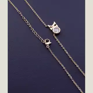 Підвіска Stainless Steel Фіаніт 42 см (позолота 18к) Медична сталь