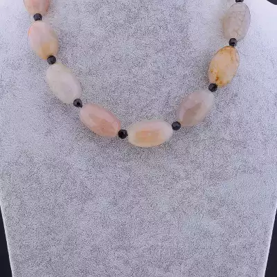 🏷️️ Намисто Агат, Чеський кришталь 51 см. F-99821