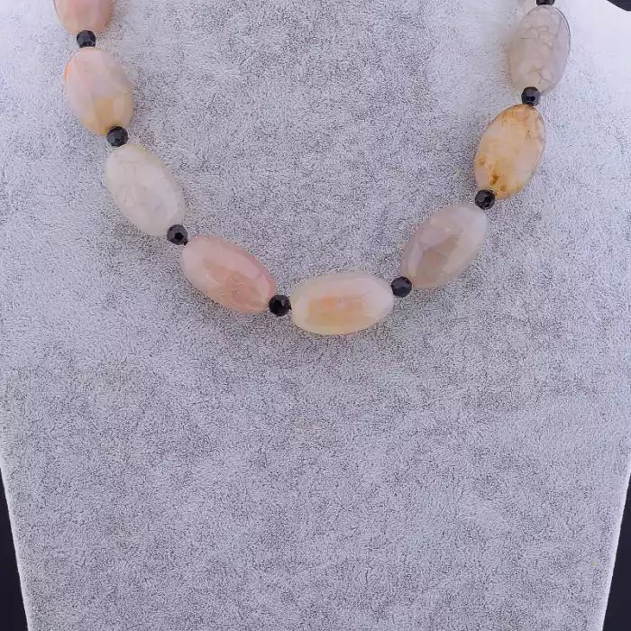 🏷️️ Намисто Агат, Чеський кришталь 51 см. ss_99821