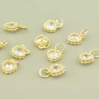 Кулон Фіаніт 9х7 мм. (позолота 18к)