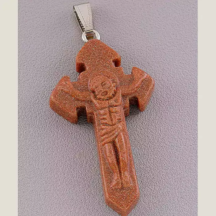 🏷️️ Кулон хрест Авантюрин ss_13872