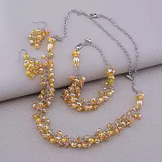 Намисто + Браслет + Сережки Чеський кришталь 57 см