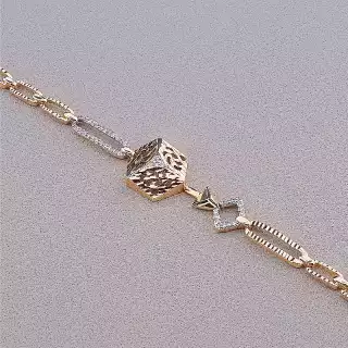 Браслет складний Xuping Фіаніт 16 см (позолота 18к)