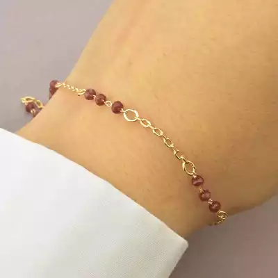 🏷️️ Браслет з карабіном Xuping Чеський кришталь 23 см (позолота 18к) F-73928