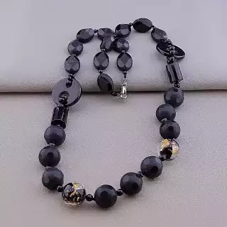 Намисто Агат, Муранское скло 75 см