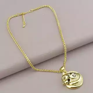 Підвіска леопард Abella Фіаніт 40 см (позолота 18к лимонна)