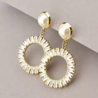 Сережки пусети Xuping Майорка (позолота 18к)