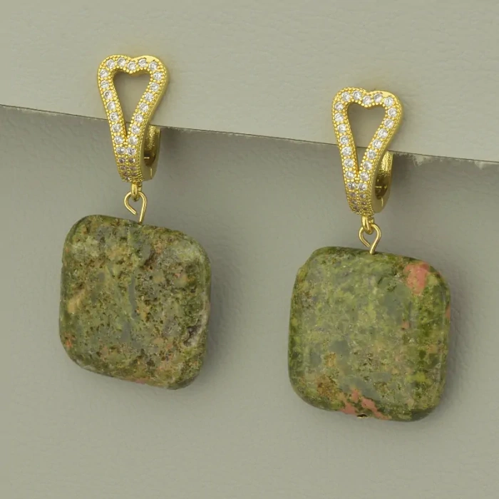 Сережки Епідот (позолота 18к (лимонна)) ss_101484 ss_101484