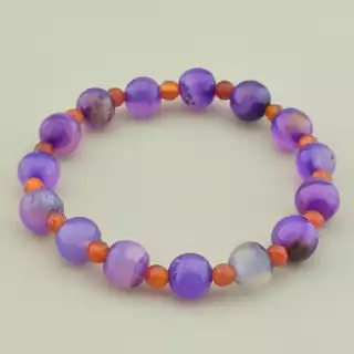 Браслет резинка Агат, Сердолік 17 см.