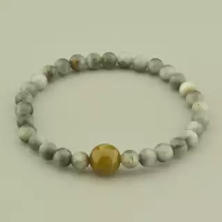 Браслет резинка Орлинне око, Агат 18 см.