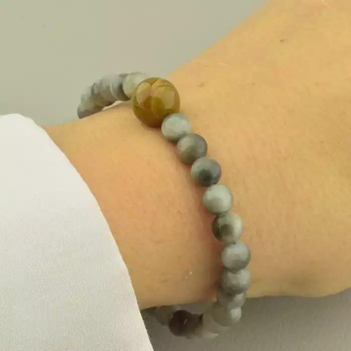 🏷️️ Браслет резинка Орлинне око, Агат 18 см. ss_102284