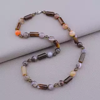 Намисто Агат, Раухтопаз 60 см