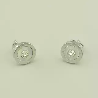 Сережки круглі пусети Xuping Фіаніт (родій)