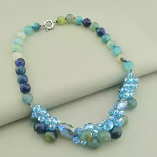 Намисто Агат, Чеський кришталь 50 см.