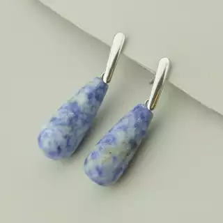 Сережки пусети Stainless Steel Содалит