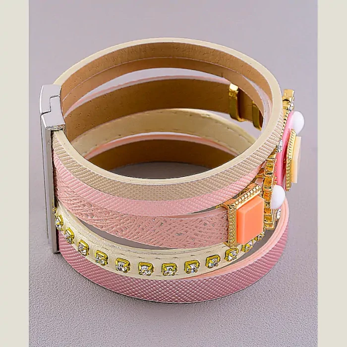 🏷️️ Браслет з магнітною застібкою Сrystal 19 см шкірозамінник ss_18470