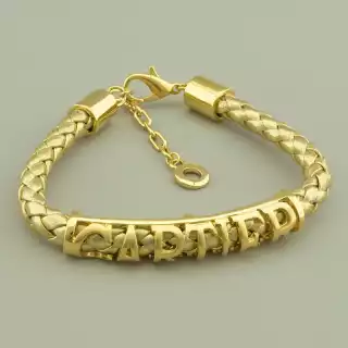 Браслет з карабіном Abella 19 см. (позолота 18к)