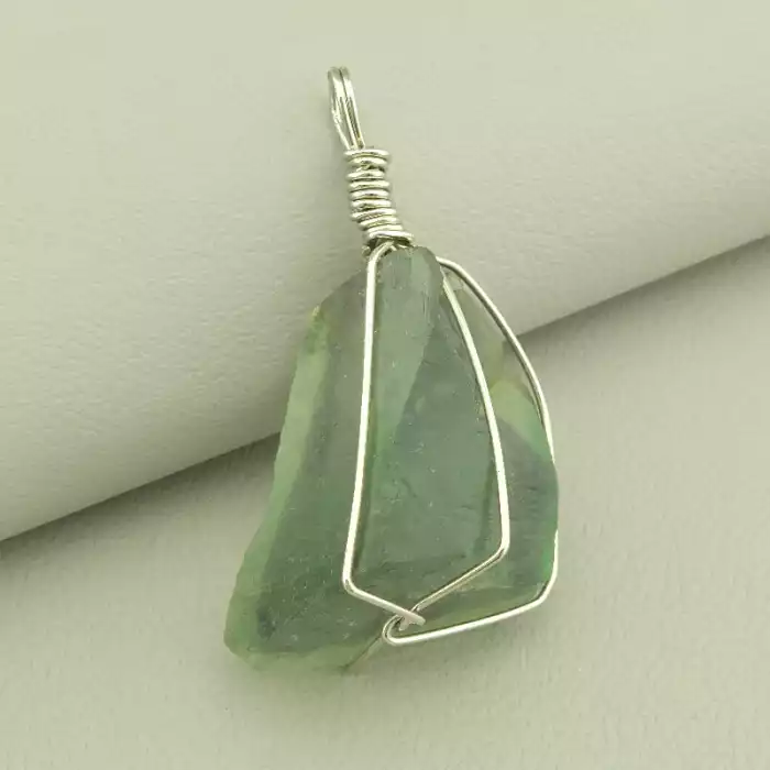 🏷️️ Кулон Флюоріт у дроті 55х30мм. ss_104056