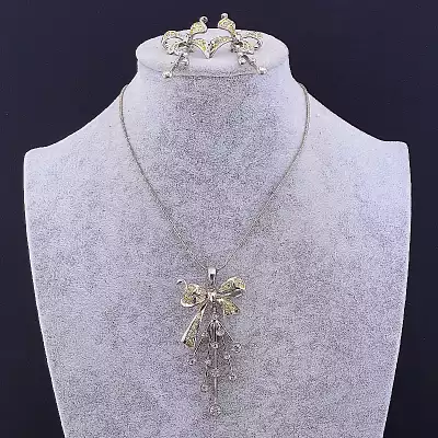 🏷️️ Підвіска + Сережки Abella Сrystal 42 см F-79669