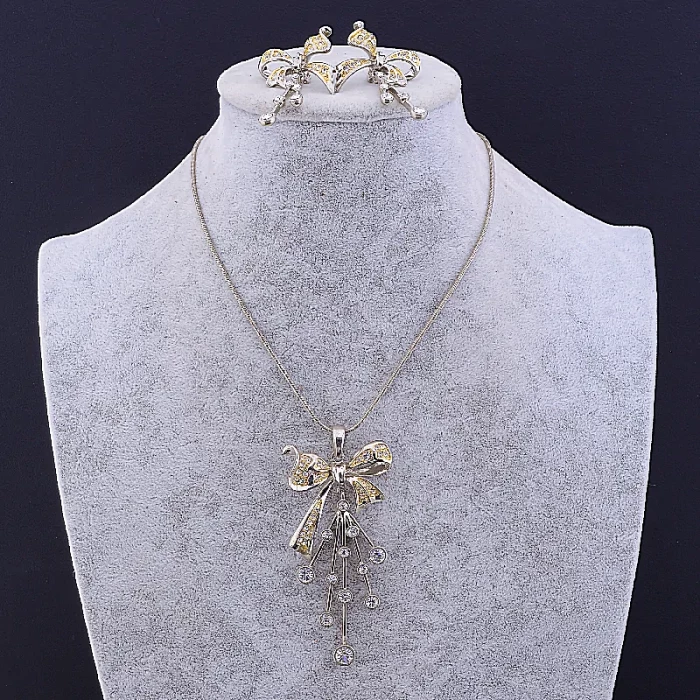 🏷️️ Підвіска + Сережки Abella Сrystal 42 см ss_79669