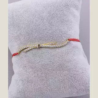 Браслет з карабіном Fashion Фіаніт 16 см (позолота 18к)