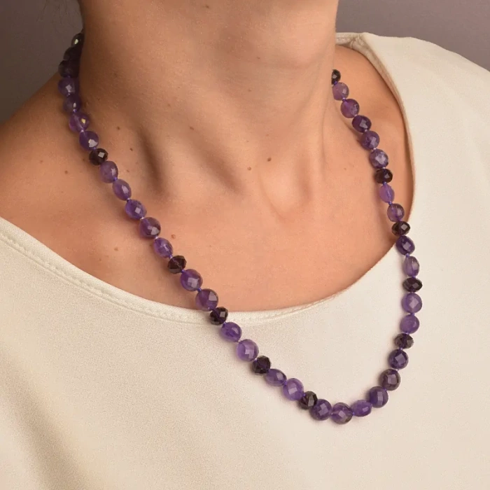 🏷️️ Намисто Аметист срібло (925 проба) 49 см. ss_91118