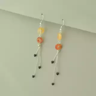 Сережки довгі петля Сердолік