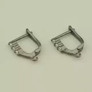 Швензи Пара Фіаніт 12х10 (хром) англійська застібка