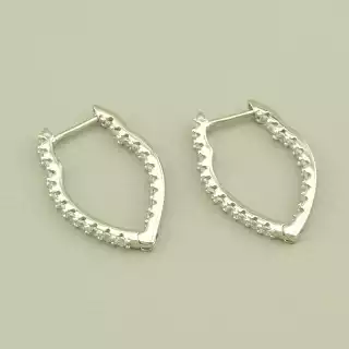 Сережки англійський замок Xuping Фіаніт (родій)