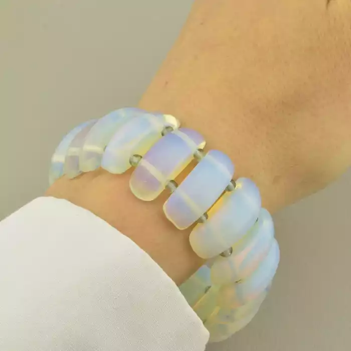 🏷️️ Браслет резинка Місячний камінь, Бісер 20 см. ss_99000