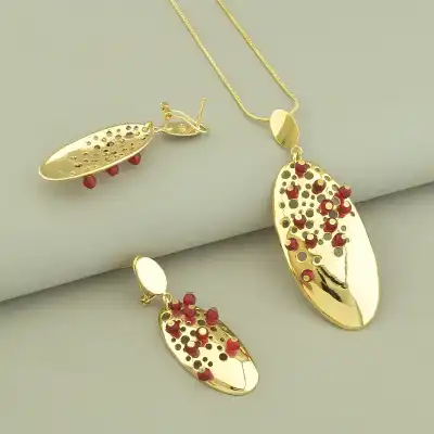 🏷️️ Підвіска+Сережки Fashion F-100445