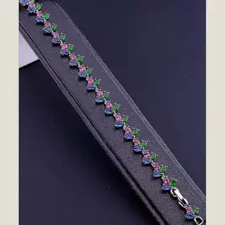 Браслет складний Xuping Фіаніт 18 см (родій) каучук