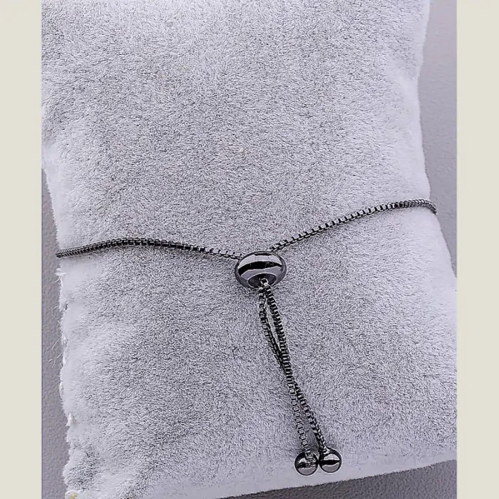 🏷️️ Браслет регульований Фіаніт 17 см хром ss_63556