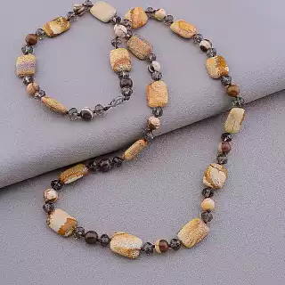 Намисто Яшма, Чеський кришталь 79 см