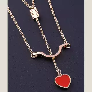 Підвіска серце Stainless Steel емаль (позолота 18к)