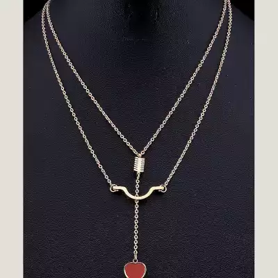 🏷️️ Підвіска серце Stainless Steel емаль (позолота 18к) F-53077