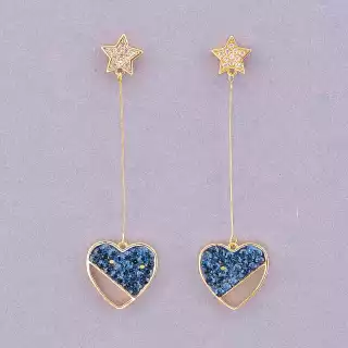 Сережки пусети Xuping Фіаніт (позолота 18к)