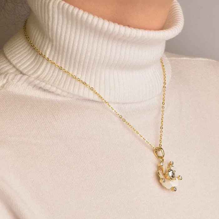 🏷️️ Підвіска квітка Перламутр, Сrystal 43 см ss_78416