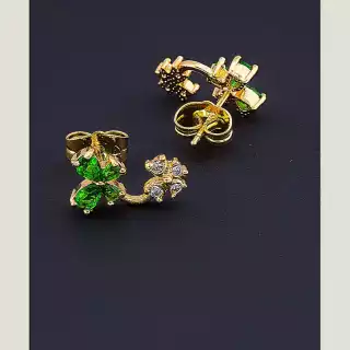 Сережки пусети Xuping Фіаніт (позолота 18к)