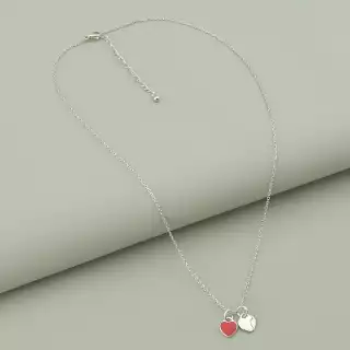 Підвіска серце Saiya емаль 40 см (родій)