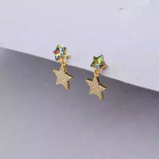 Сережки пусети Xuping Swarovski (позолота 18к)