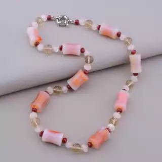 Намисто Сердолік, Чеський кришталь 55 см